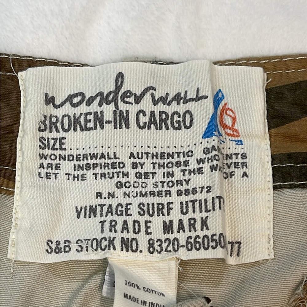 WONDER WALL BROKEN IN CARGO SIZE 42 Men's Tan Cargo Shorts NWT - Picture 5 of 9